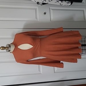 Charlotte Russe Burnt Orange Sweater Dress, XS, Excellent Condition